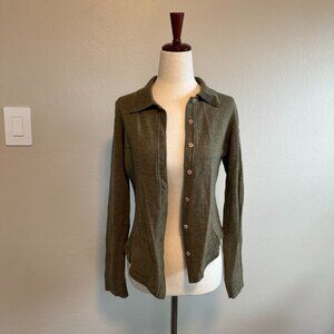 Button Down Green Cardigan